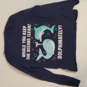 Whale Dolphin long slee shirt